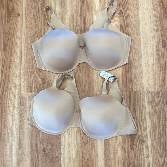 2 Soma Plus-Size Soft Tan Vanishing 360 Perfect Coverage Under-Wire Bra Sz 44DD - Picture 1 of 7